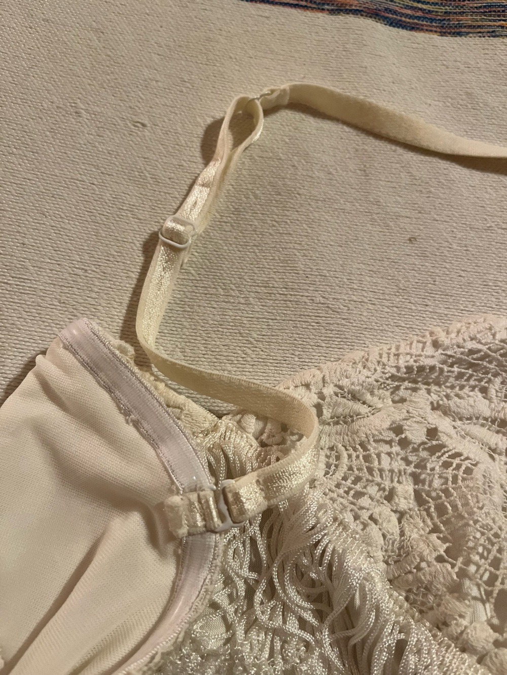 Free People White Fringe Crochet Halter Mini Dress Size S - Picture 8 of 14